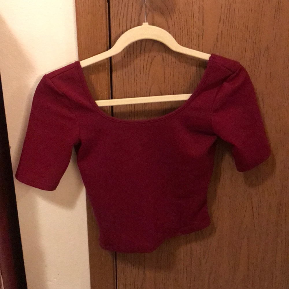 Wine red crop top